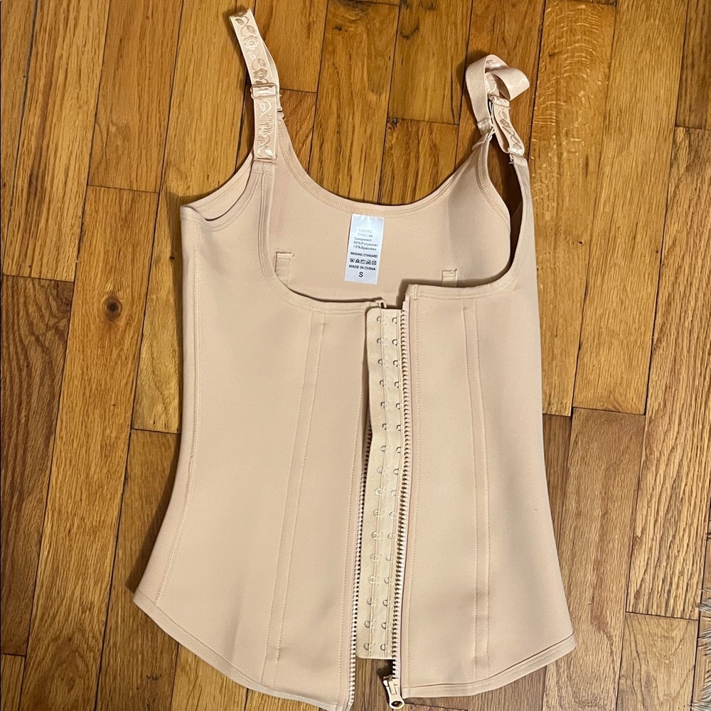 Beige Waist Trainer with Adjustable Straps